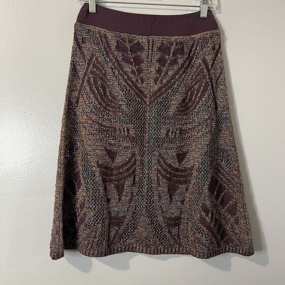 CECILLIA PRADO Anthropologie Lumi Midi Sweater Skirt Medium Petite NEW Metallic - Picture 7 of 15